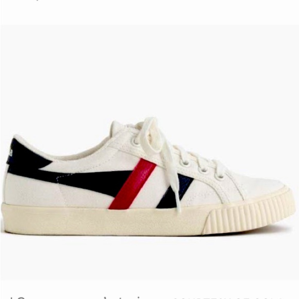 GOLA FOR J.CREW MARK COX CANVAS LEATHER STRIPE THROWBACK SNEAKER